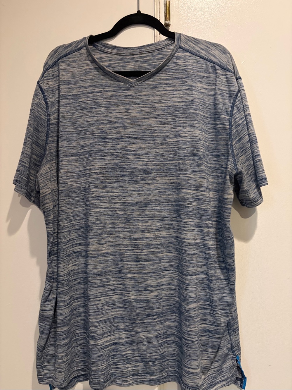 Champion C9 Men's XXL Blue Space Dye Athletic V-Neck T-Shirt